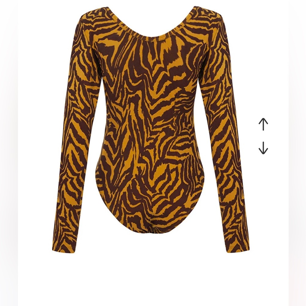 Nocturne tiger print long sleeve  bodysuit - Picture 2 of 10